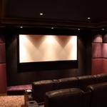 Home theater is 3 tiered amphitheater seating.